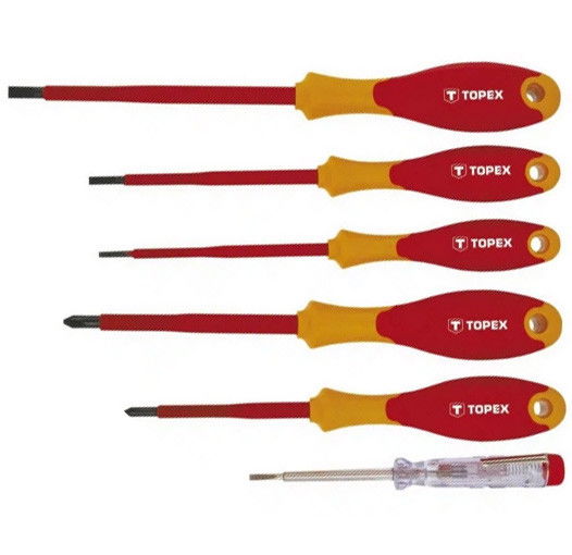 Topex 39D150 szigetelt csavarhúzó készlet 1000 V-ig, 6 részes termék fő termékképe