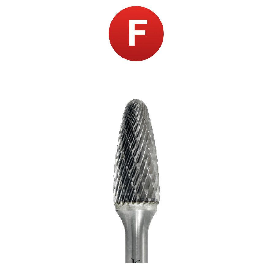 Abraboro 10 x 170/20 mm F alakú keményfém turbómaró kereszt fogazással, hosszú kivitel termék fő termékképe