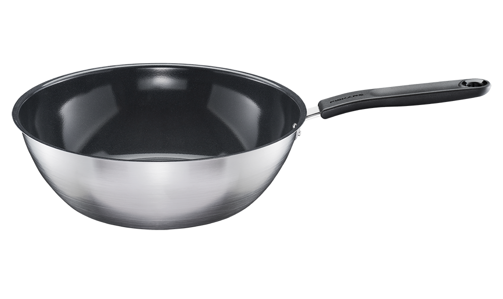 Fiskars Functional Form wok serpenyő, 28 cm, rozsdamentes acél, kerámia bevonattal termék fő termékképe