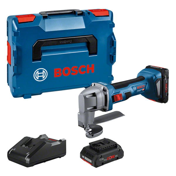 Bosch GSC 18V-16 E akkus lemezvágó (2 x 4.0 Ah Li-ion akkuval, L-BOXX-ban) termék fő termékképe