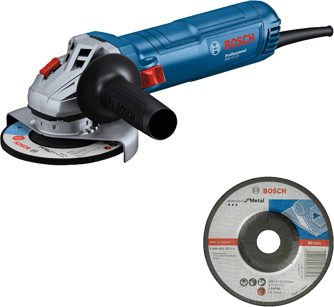 Bosch GWS 12-125 sarokcsiszoló nagyolótárcsával termék fő termékképe