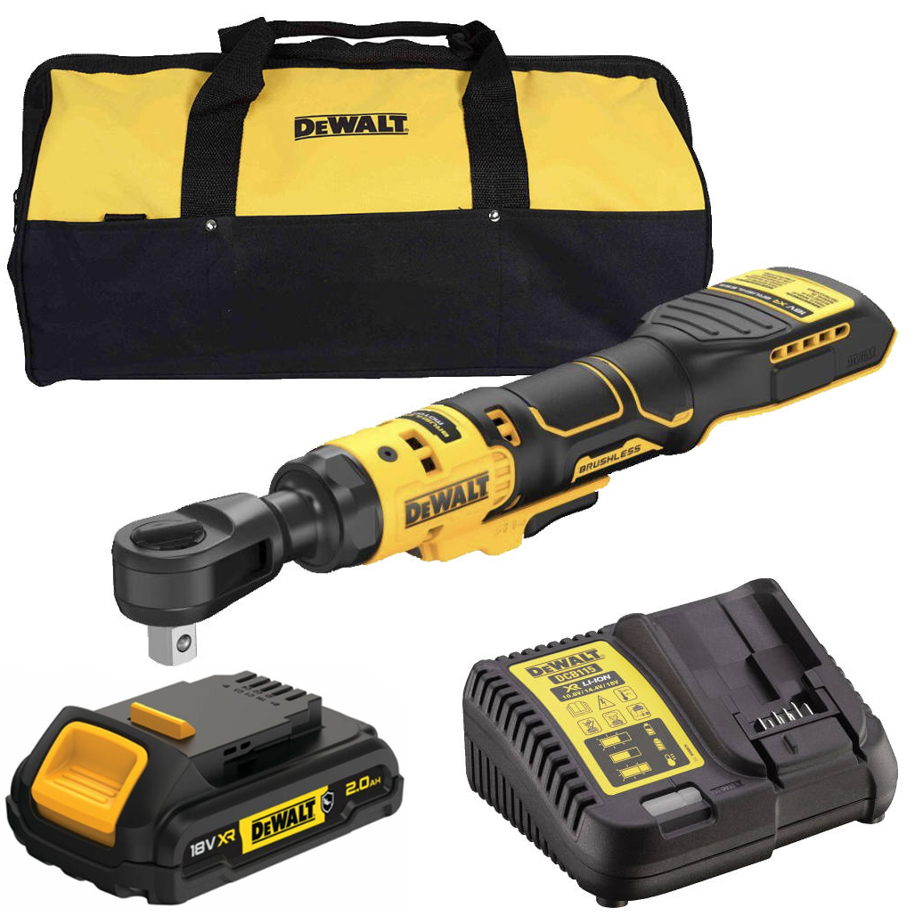 Dewalt DCF512D1G szénkefe nélküli akkumulátoros racsnis csavarkulcs, 1/2" (1 x 2.0 Ah Li-ion akkuval, szövet szerszámtáskában) termék fő termékképe