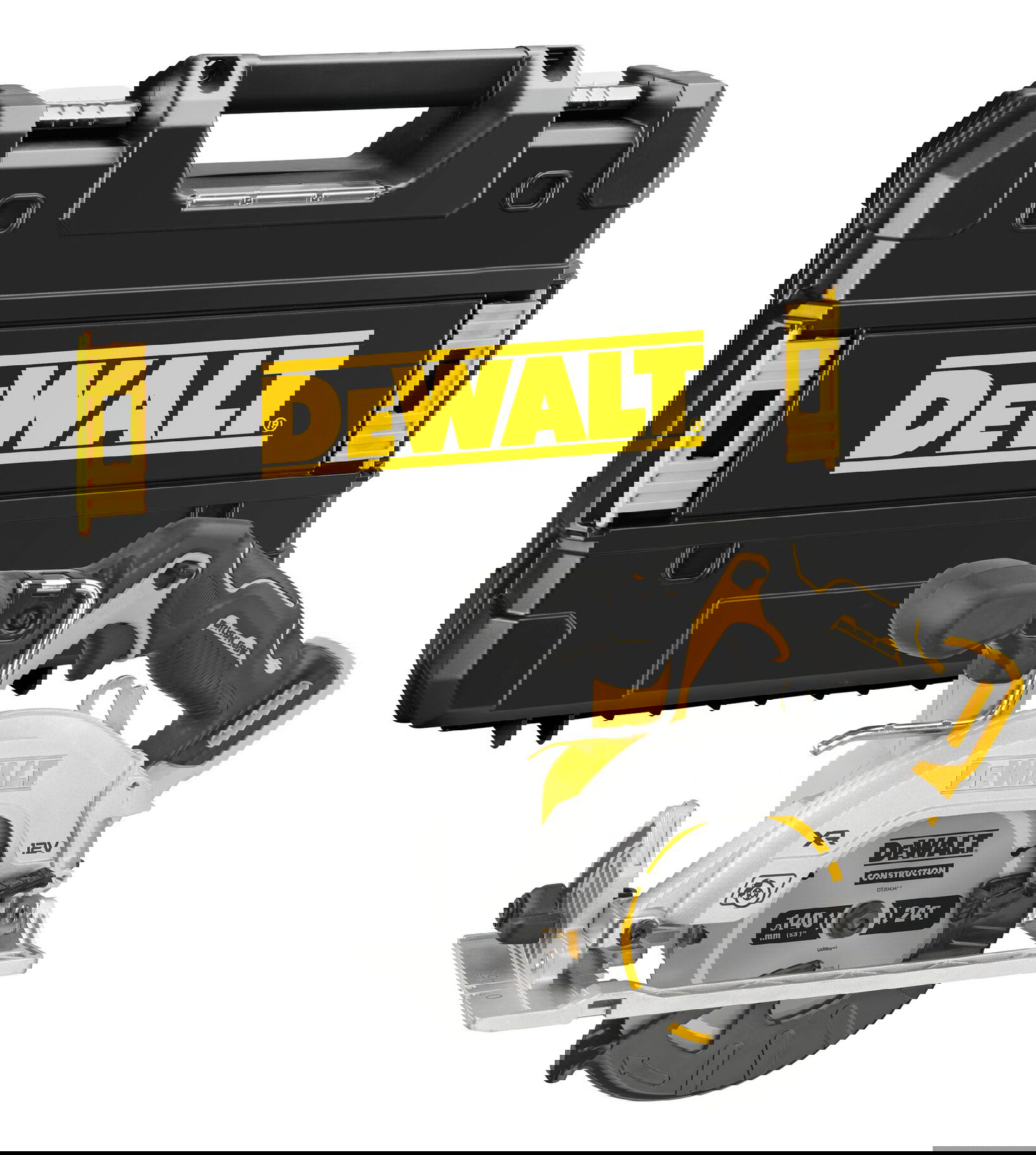 Dewalt DCS512NT szénkefe nélküli akkumulátoros körfűrész (akku és töltő nélkül, TSTAK kofferben) termék fő termékképe